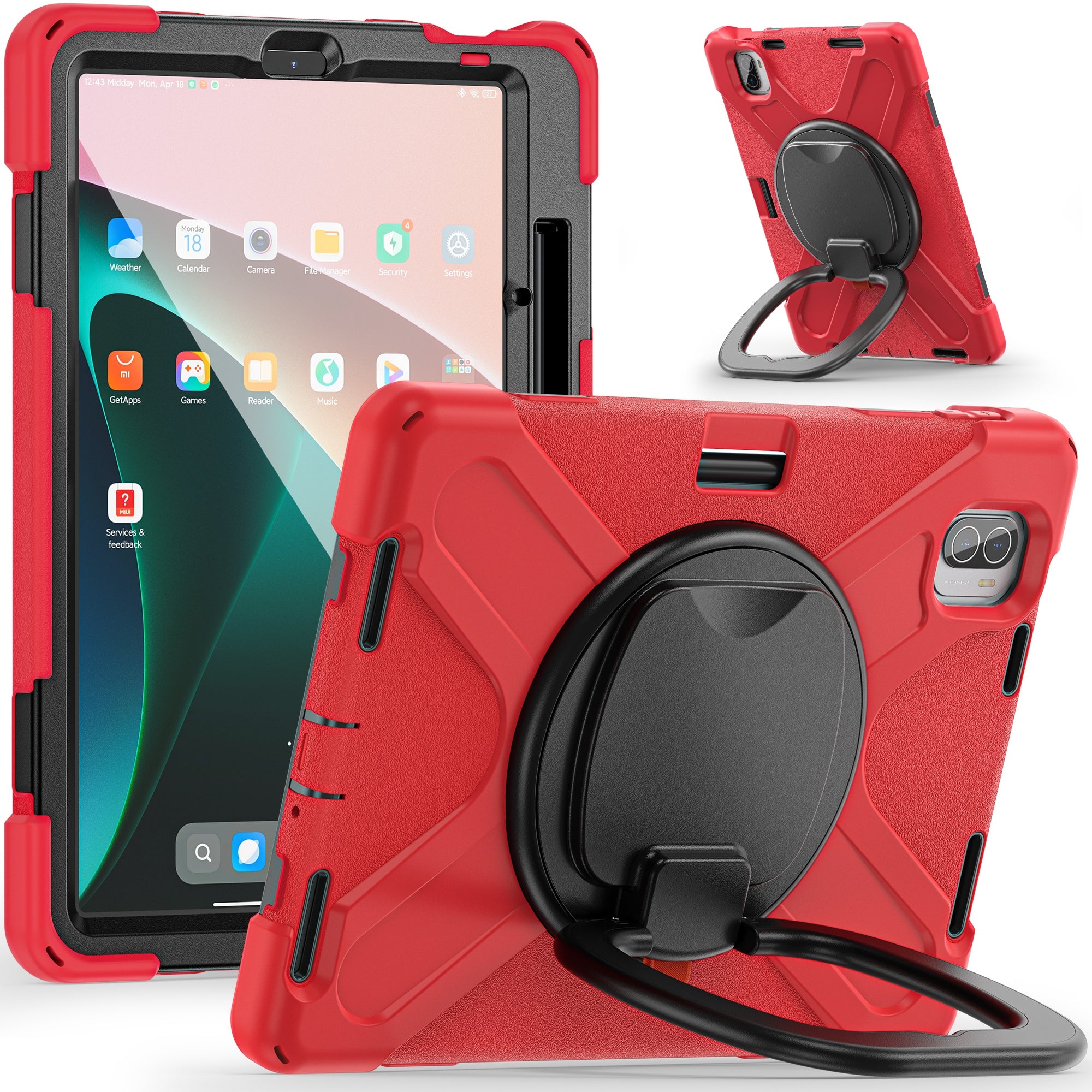 For Xiaomi Pad 5 Case Rugged Corner Protection PC+Silicone Tablet Cover with Rotating Kickstand For Xiaomi Pad 5 Case Rugged Corner Protection PC+Silicone Tablet Cover with Rotating Kickstand